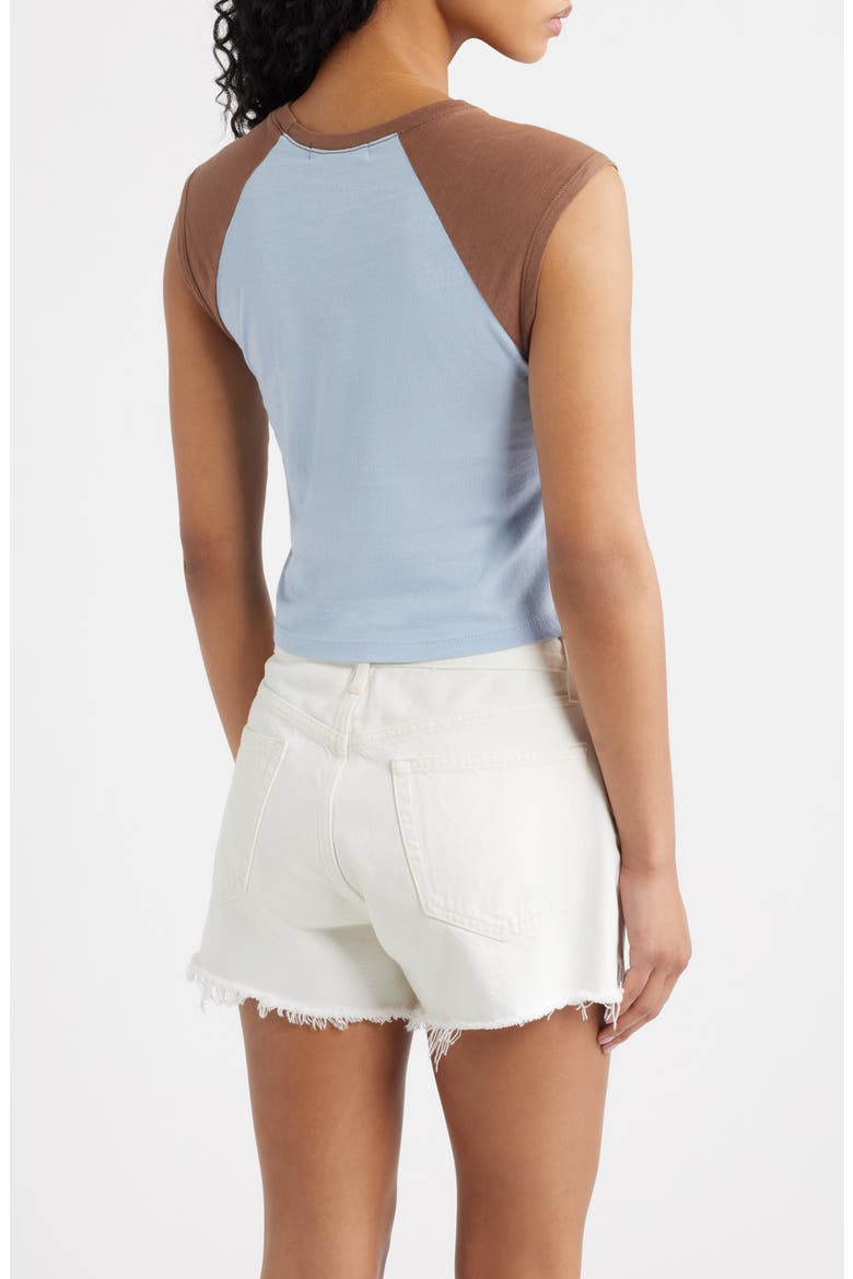 Saddle & Spur Motel Raglan Crop Tank, Alternate, color, SKY WAY COMBO