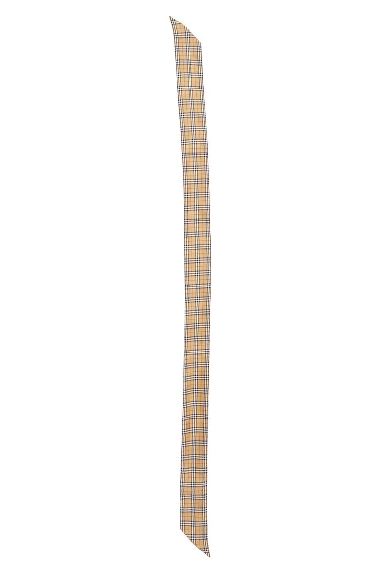 Heart & Check Silk Skinny Scarf, Main, color, MULTICOLOUR