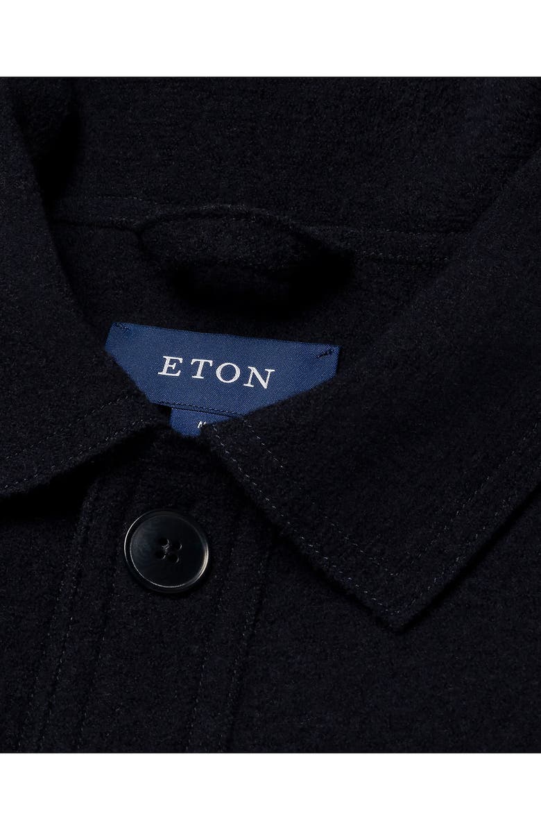 Eton Boiled Wool Overshirt, Alternate, color, Navy