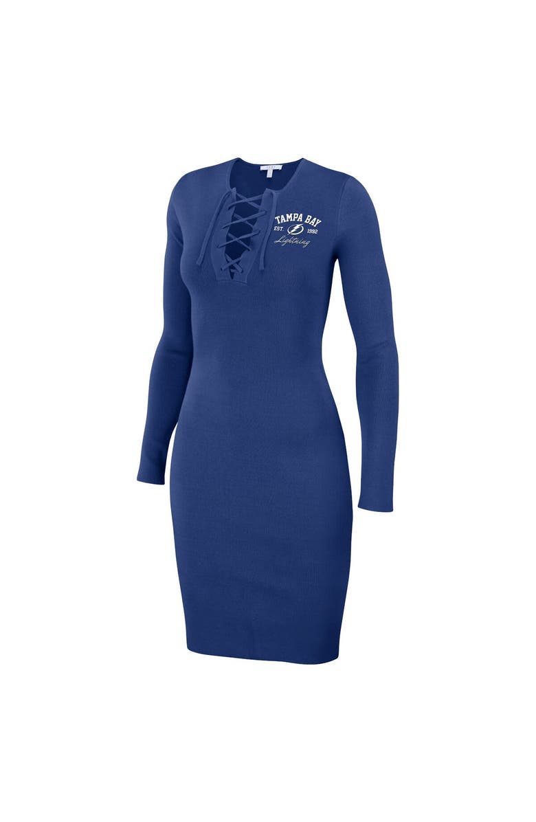 WEAR by Erin Andrews Women's WEAR by Erin Andrews Blue Tampa Bay Lightning Lace-Up Dress, Alternate, color, Blue