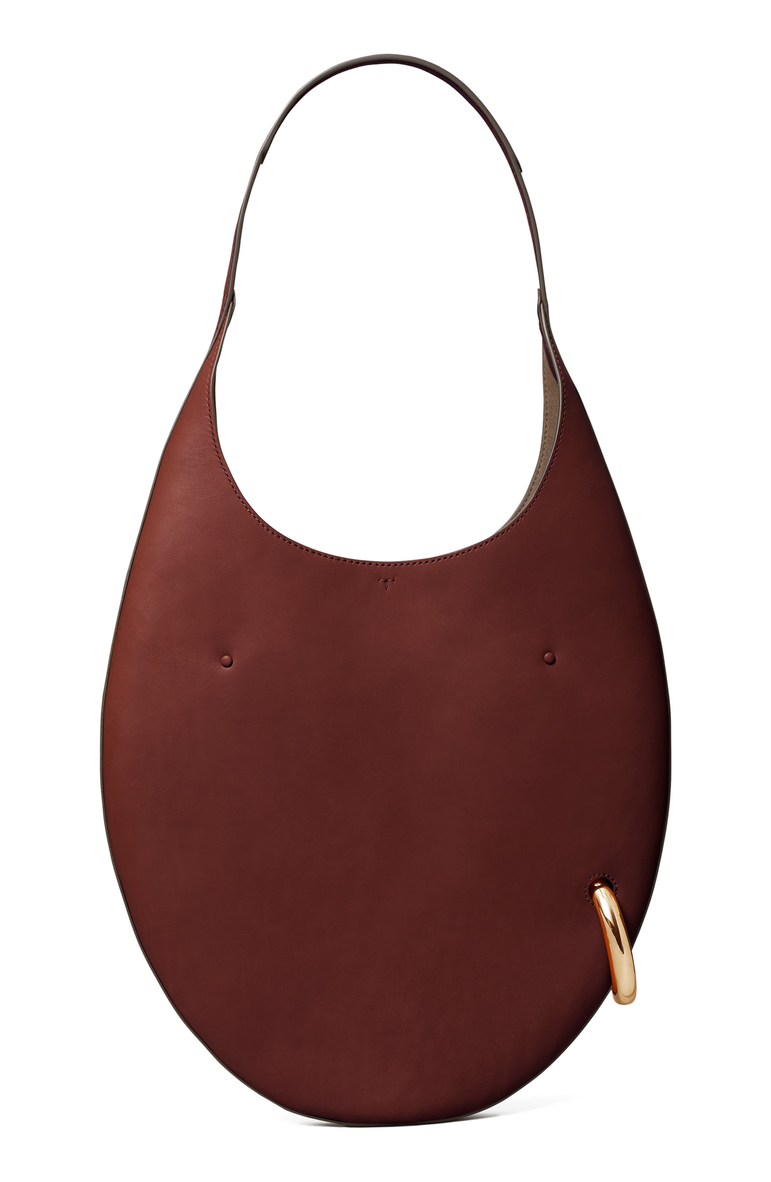 Tory Burch Pierced Leather Bag, Alternate, color, Dark Cabernet