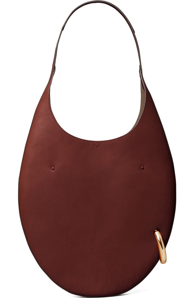 Tory Burch Pierced Leather Bag, Alternate, color, Dark Cabernet