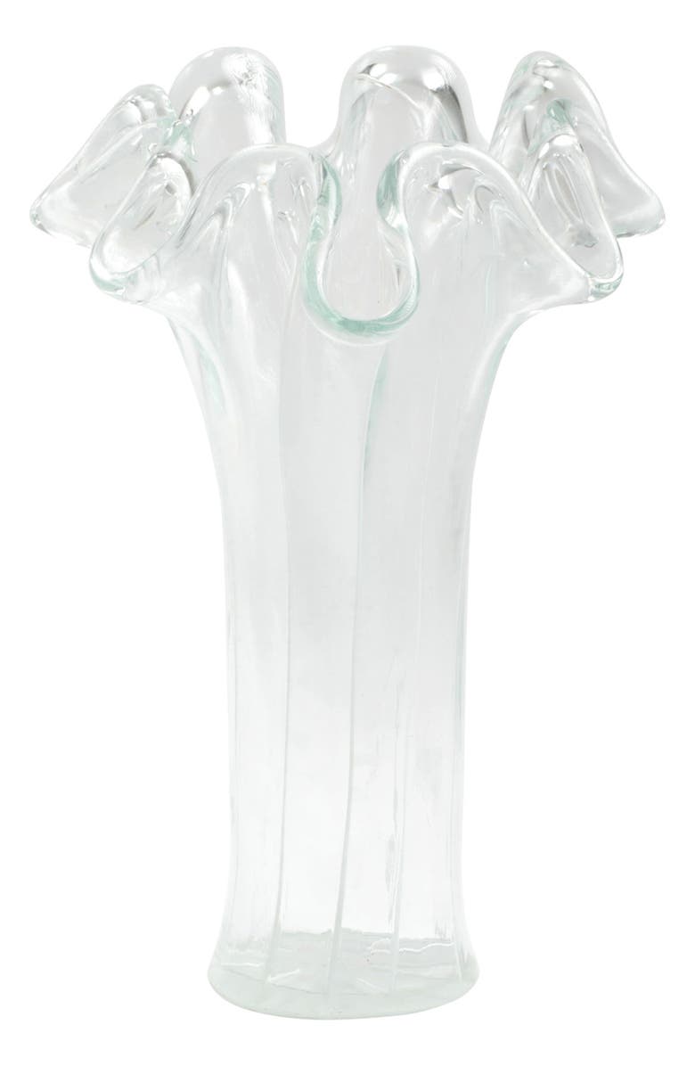 VIETRI Onda Tall Glass Vase, Main, color, Clear