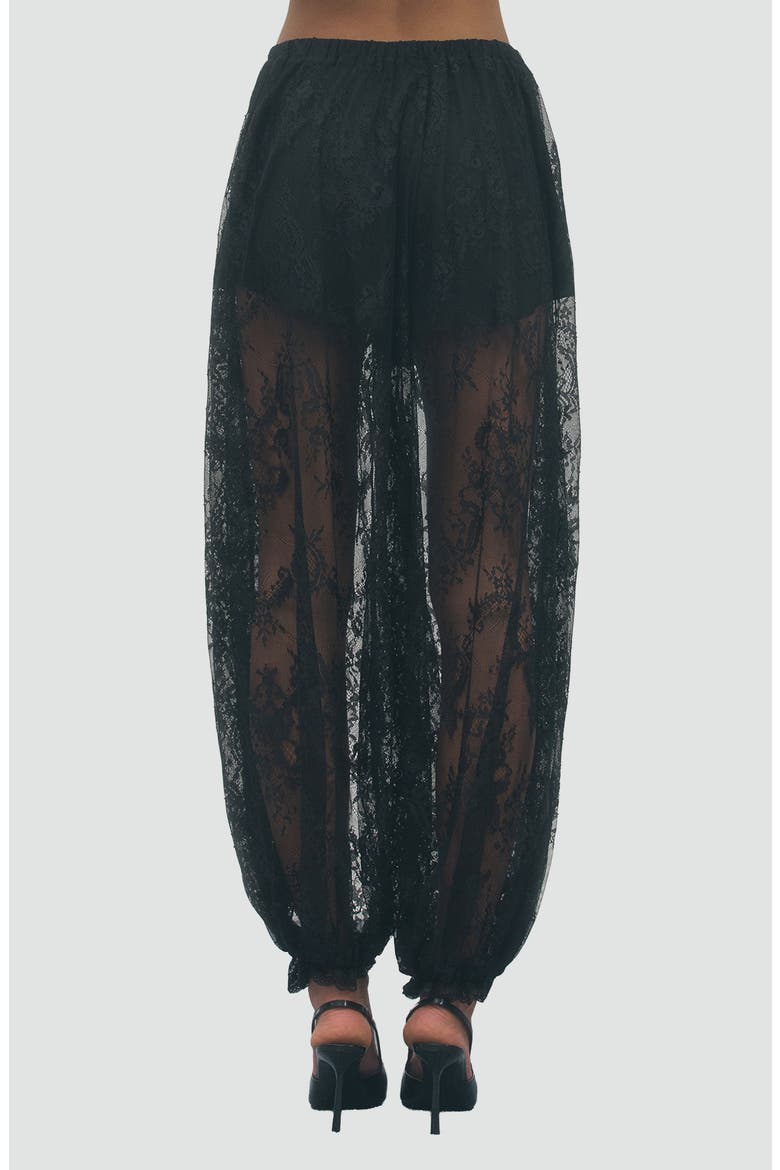 Bijou Lace Jogger Pants, Alternate, color, BLACK