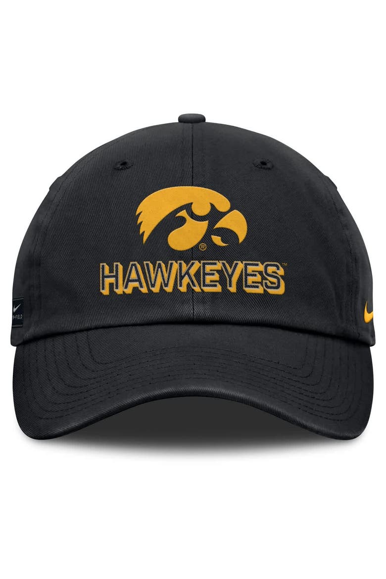 Men's Nike Black Iowa Hawkeyes 2025 On-Field Club Adjustable Hat, Alternate, color, Black