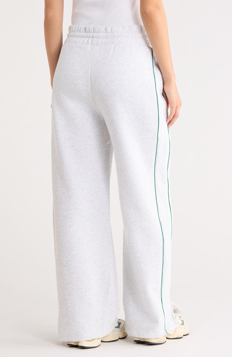 90 DEGREE BY REFLEX Finish Line Fleece Sweatpants, Alternate, color, Heather Light Grey/ Green