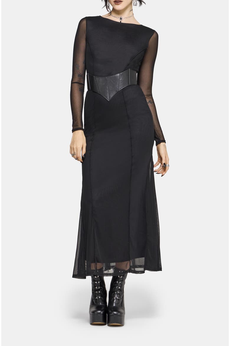 Ebonine Backless Maxi Dress, Alternate, color, Black