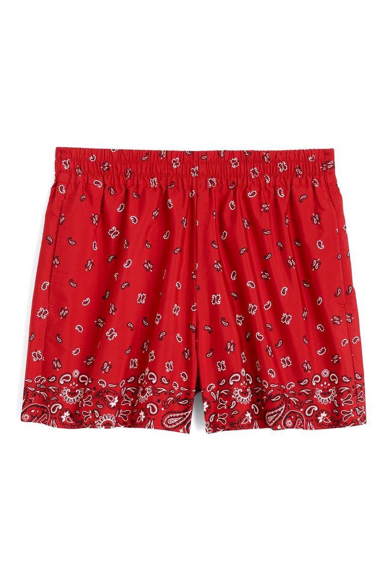 Pull-On Poplin Shorts, Alternate, color, CHILI PEPPER