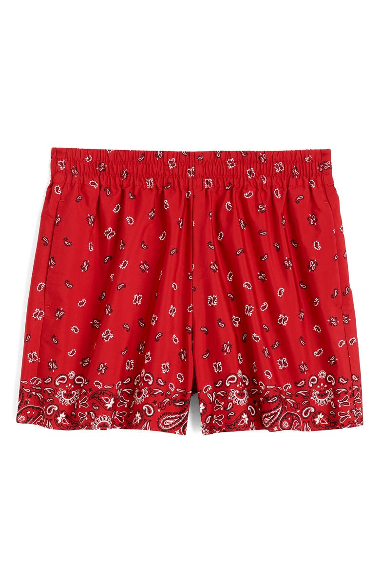 Madewell Pull-On Poplin Shorts, Alternate, color, Chili Pepper