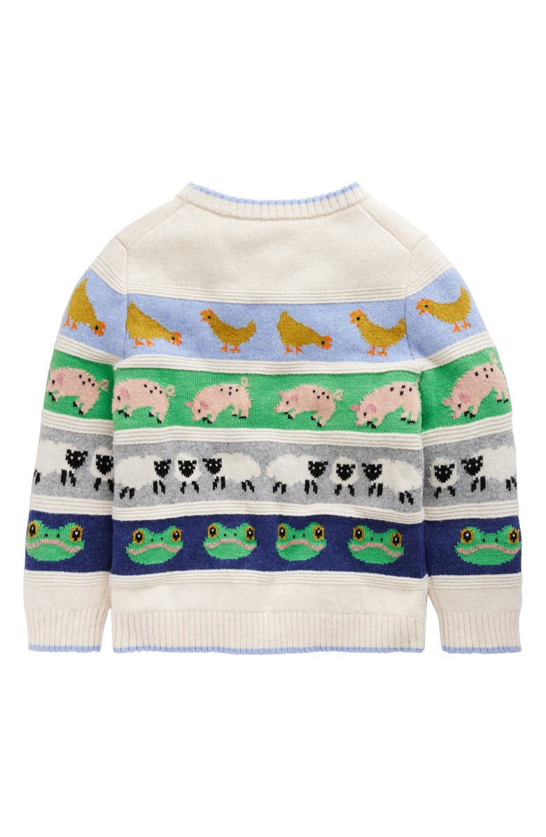 Mini Boden Kids' Farm Animals Crewneck Sweater, Alternate, color, 