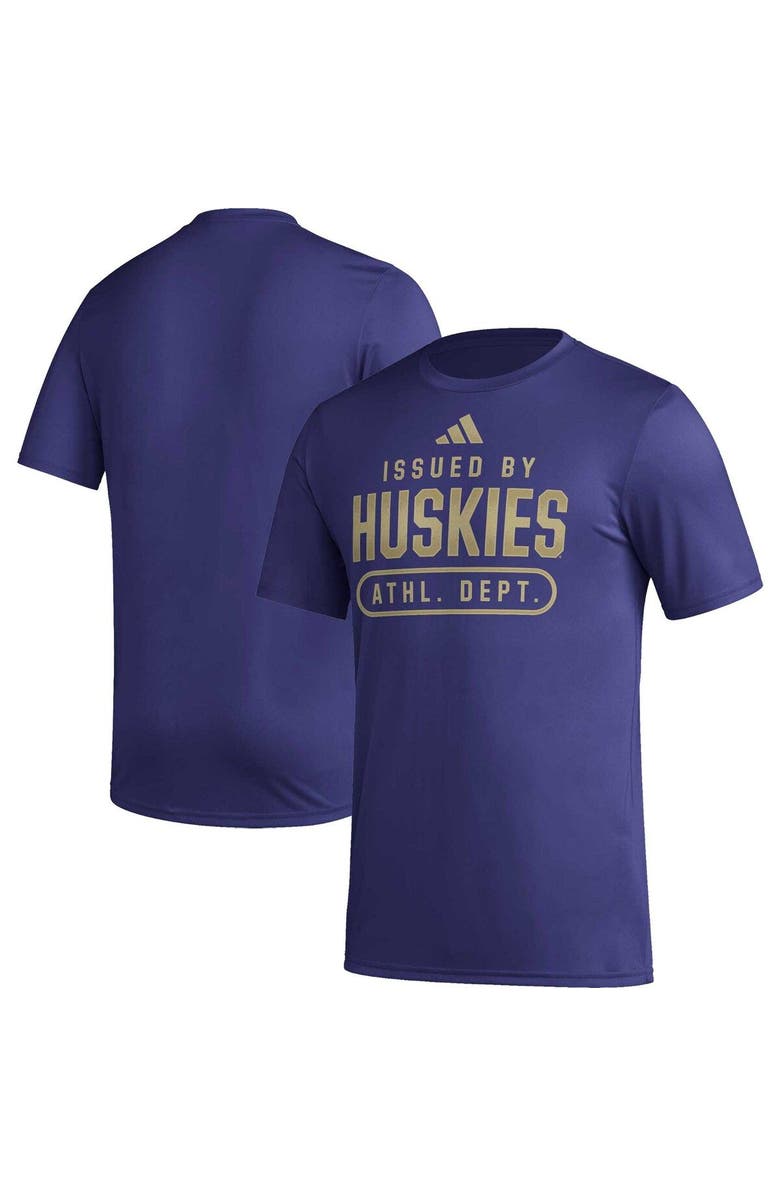 adidas Men's adidas Purple Washington Huskies AEROREADY Pregame T-Shirt, Main, color, Purple