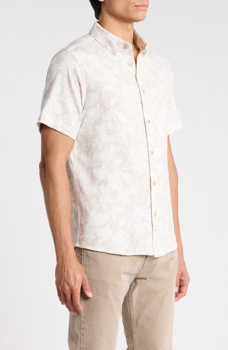 7 Diamonds Silas Short Sleeve Stretch Button-Up Shirt, Alternate, color, Sand