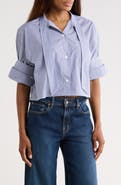 TWP Next Ex Striped Tie Neck Cotton Shirt