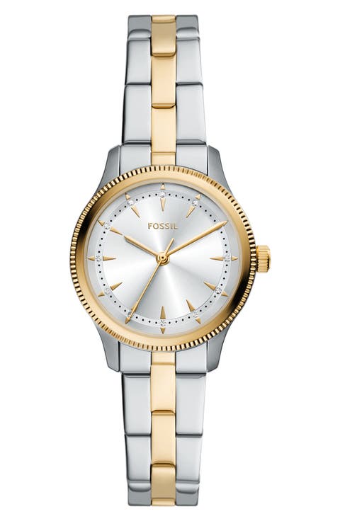 Brynn Three-Hand Stainless Steel Bracelet Watch, 30mm