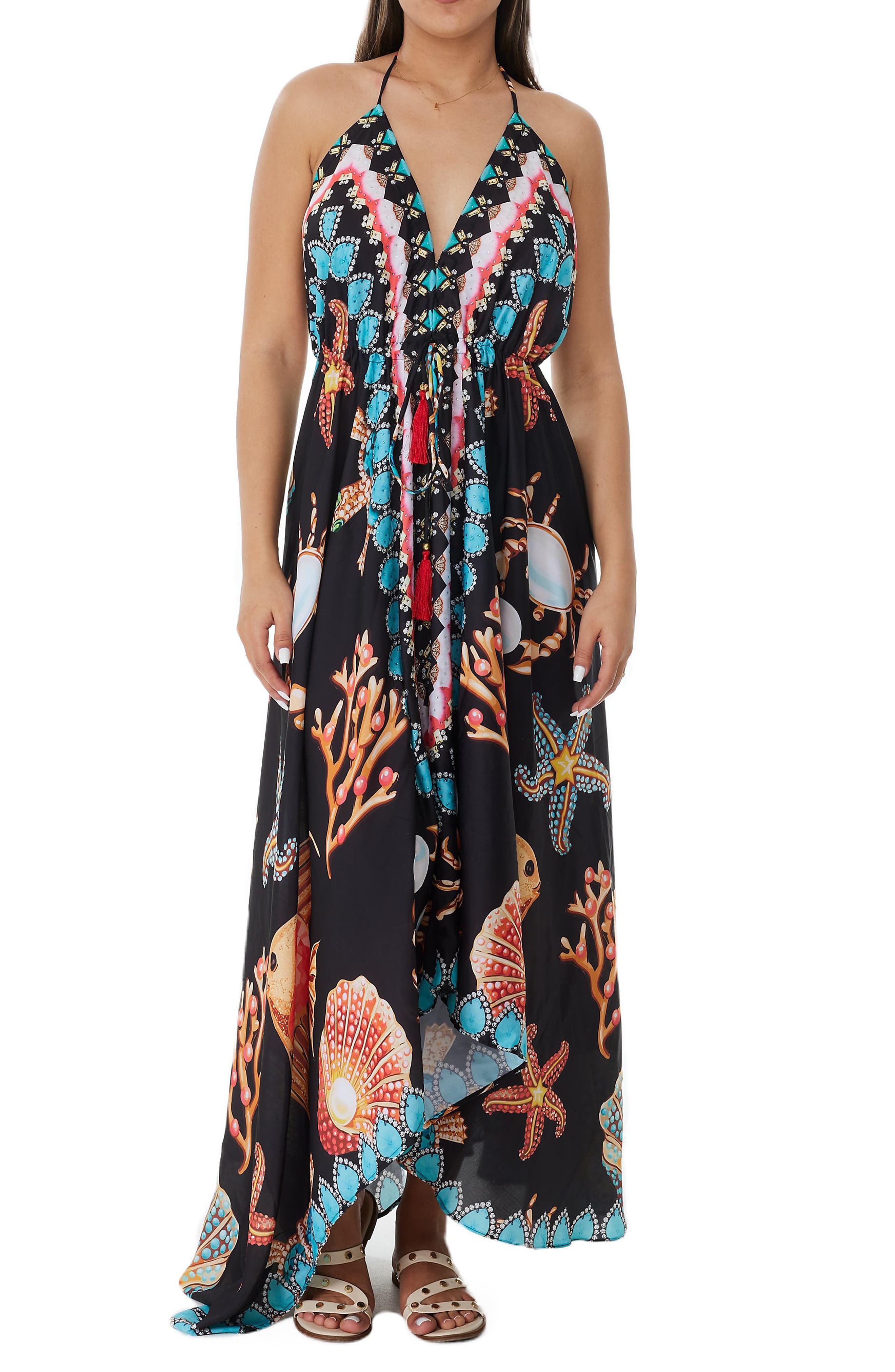 RANEES Starfish Halter Maxi Dress