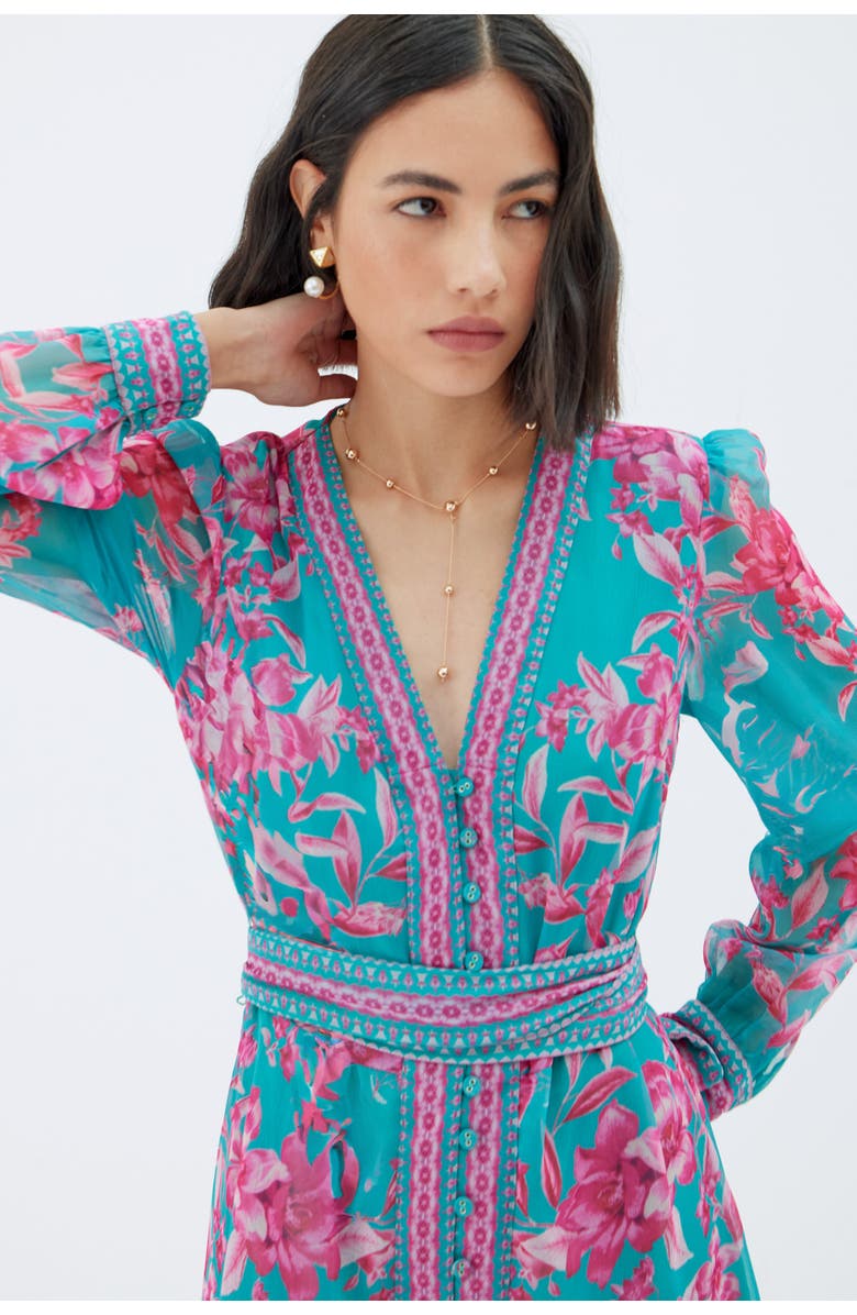 RAISHMA Naomi Turquoise Dress, Alternate, color, Turquoise