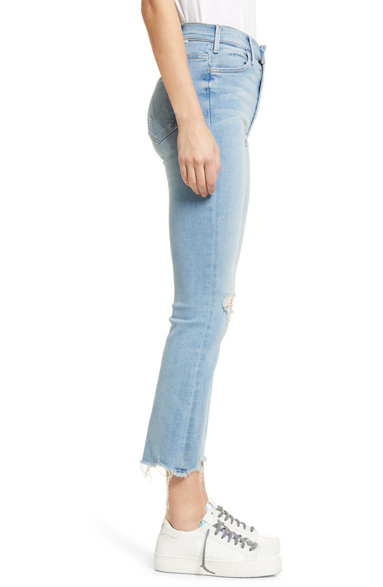 MOTHER The Hustler High Waist Chewed Ankle Jeans, Alternate, color, 