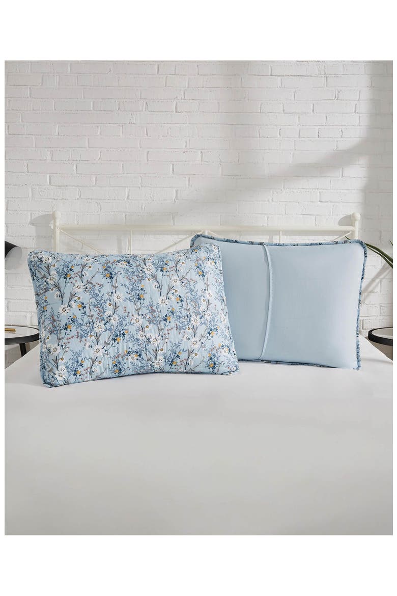 Soft Floral Reversible Quilt Set, Alternate, color, SOFT FLORAL BLUE