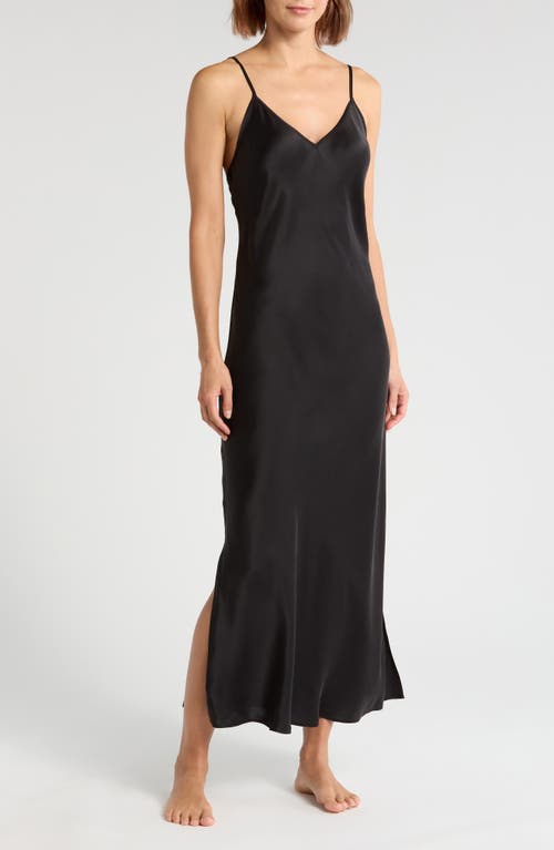 Shop Nordstrom Washable Silk Nightgown In Black