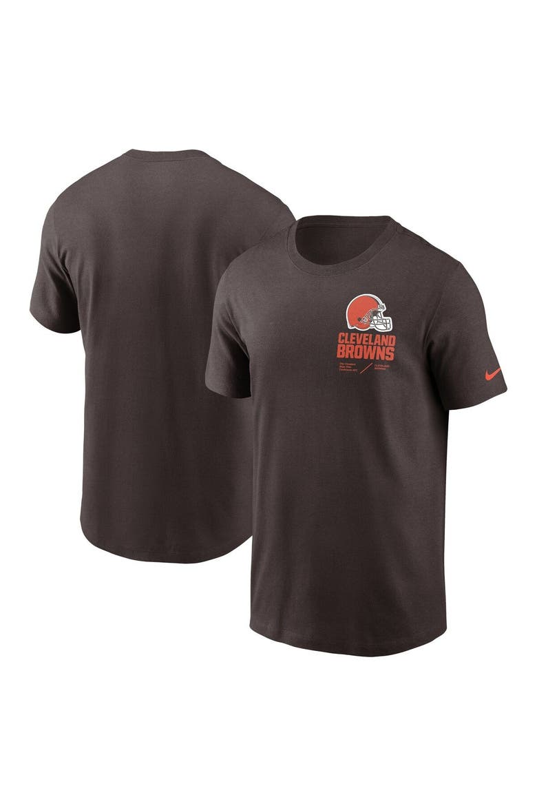 Men's Nike Brown Cleveland Browns Sideline Infograph Lockup Performance T-Shirt, Main, color, Brown