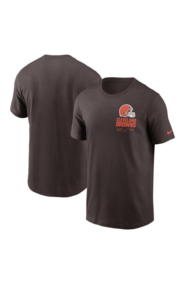 Nike Men's Nike Brown Cleveland Browns Sideline Infograph Lockup Performance T-Shirt, Main, color, Brown