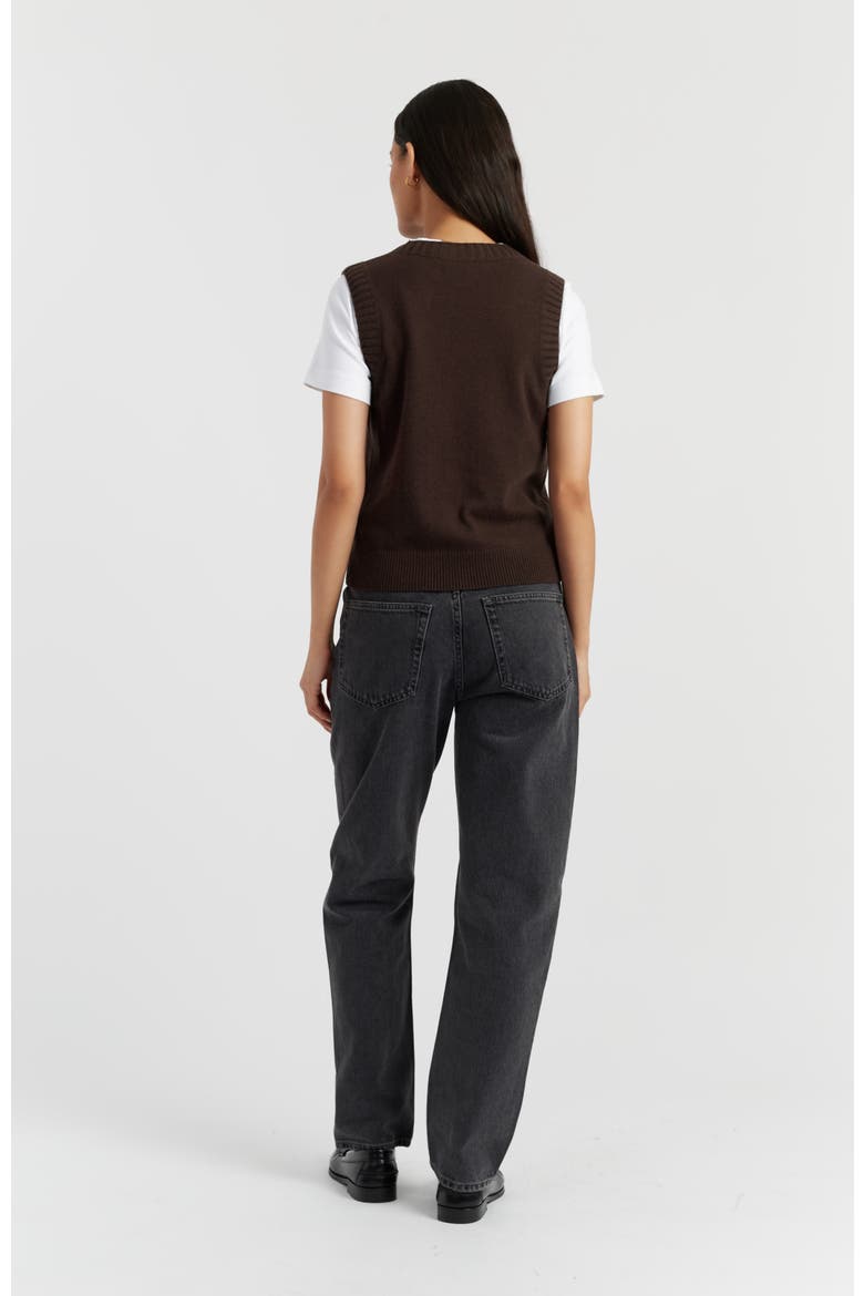 Wool Cashmere Tank, Alternate, color, Chocolate