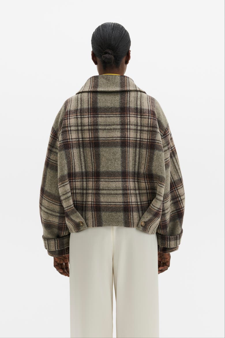 Callie Barrel Sleeve Jacket, Alternate, color, Steel Checks