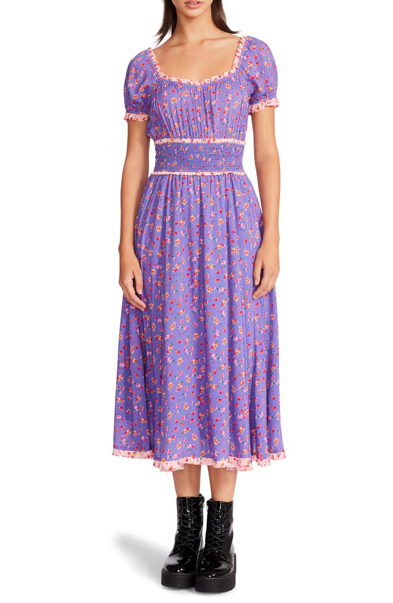 Betsey Johnson Ditsy Rose Chalis Midi Dress, Main, color,