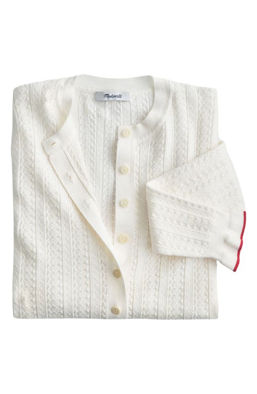 Madewell The Signature Open-knit Cardigan In Ivory