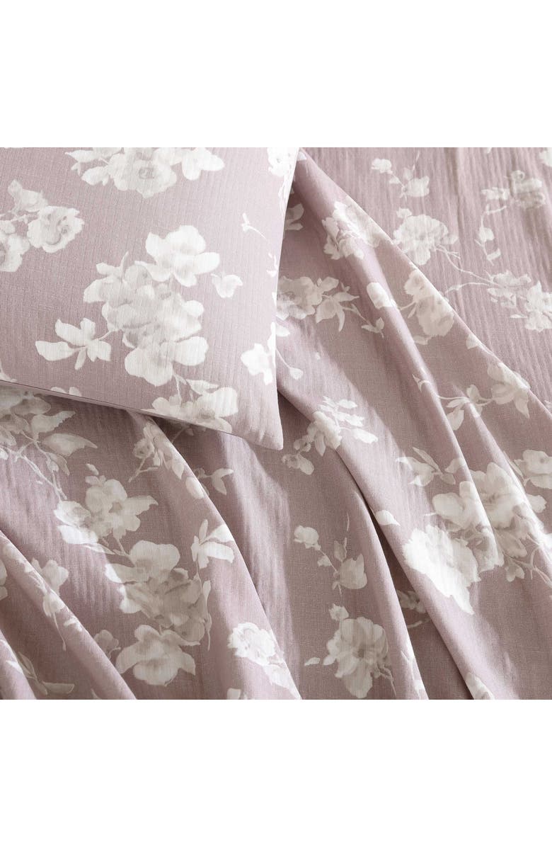 Calvin Klein Home Eternity Floral Reversible Cotton Gauze Comforter Cover & Shams Set, Alternate, color, Open Lt-Pastel Pink