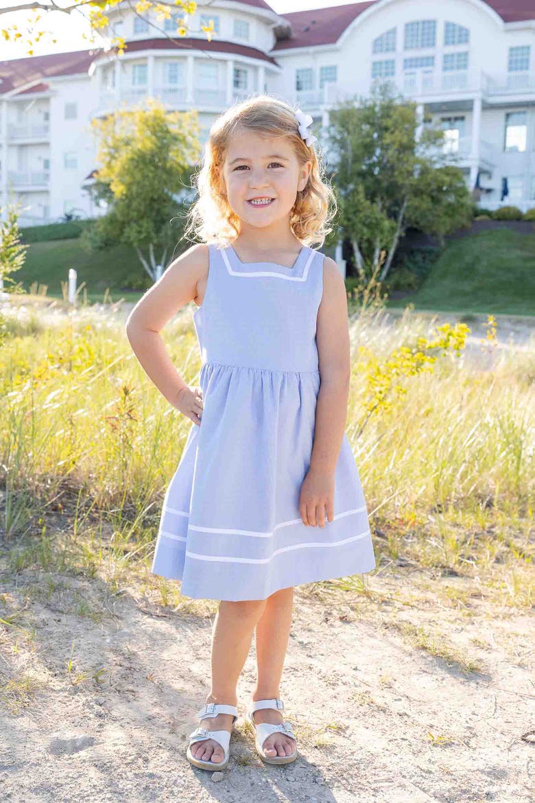 Pincord Dress, Alternate, color, Blue/White