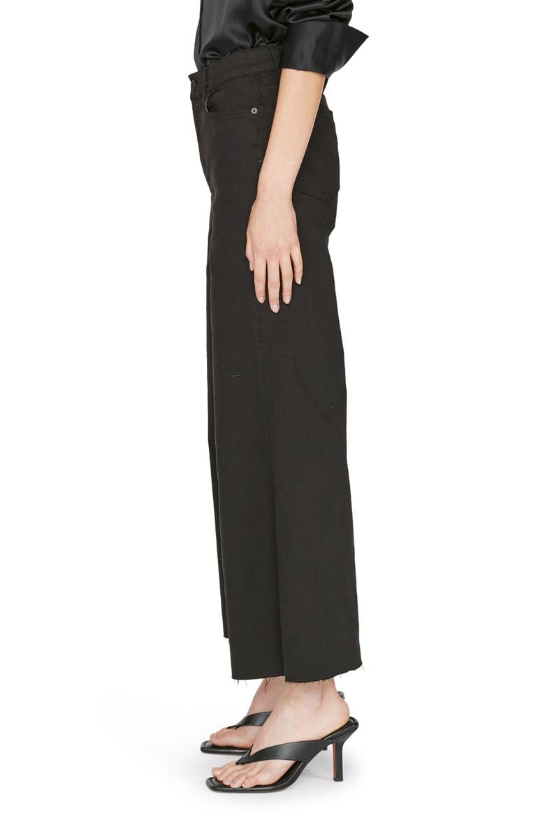Le Palazzo Raw Hem Wide Leg Jeans, Alternate, color, FILM NOIR