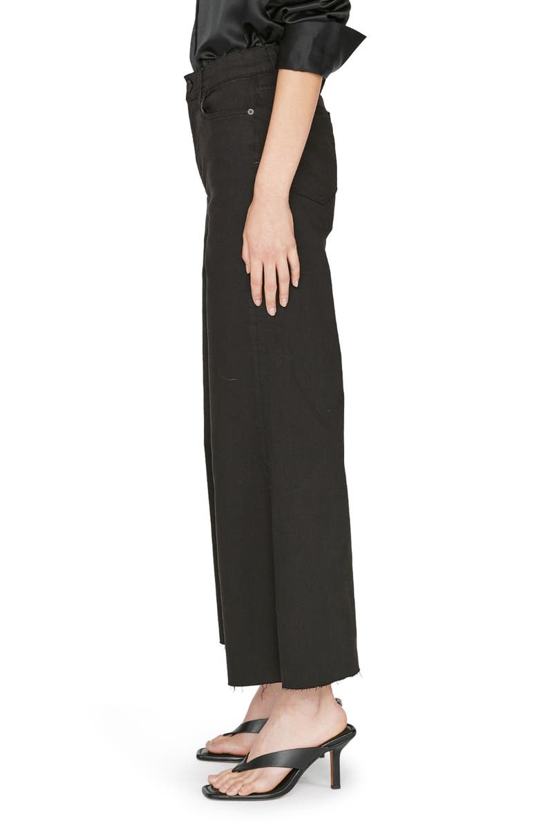 FRAME Le Palazzo Raw Hem Wide Leg Jeans, Alternate, color, Film Noir