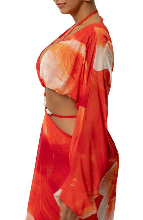 Jluxlabel Selene Draped Crop Top In Red