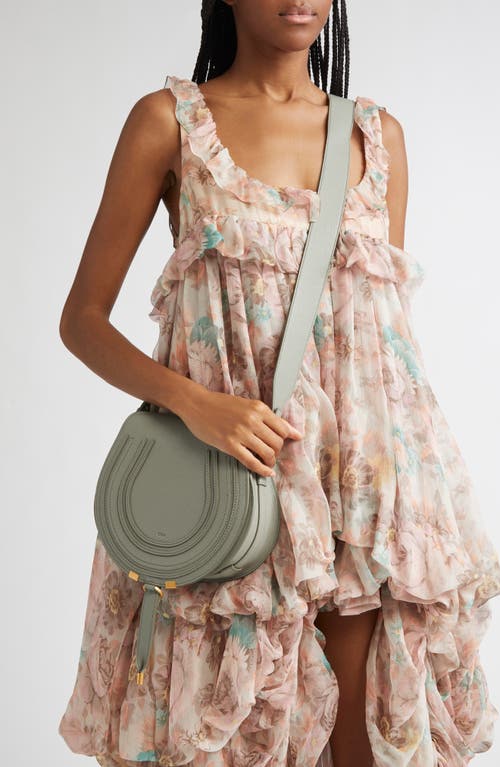 Chloé Large Marcie Leather Crossbody Bag In Green