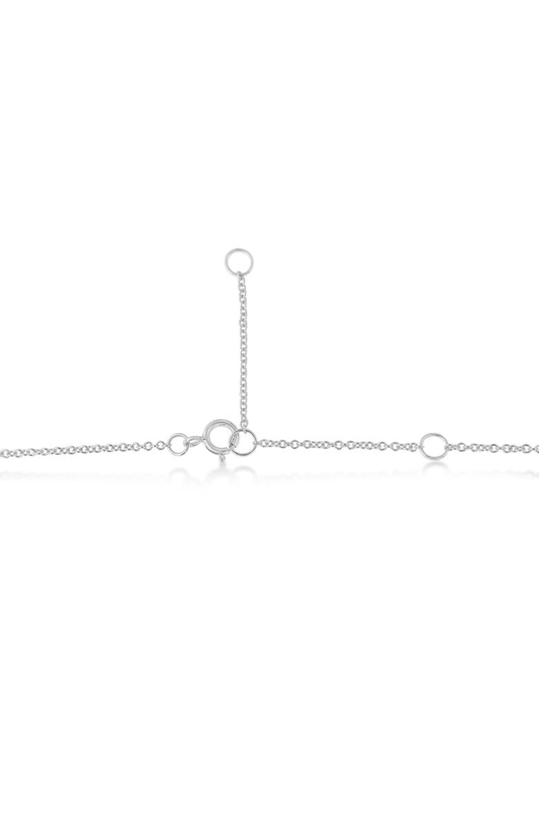 Haus of Brilliance Silver 1/10 Carat Blue Diamond Suspended Bezel-Set Solitaire Pendant Necklace, Alternate, color, Diamond