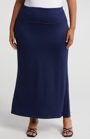 24seven Comfort Apparel Comfortable Foldover Skirt