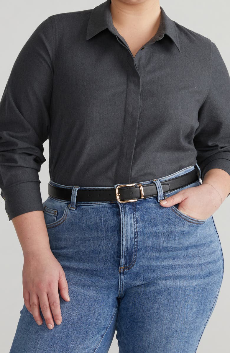 Universal Standard Elbe Classic Fit Stretch Cotton Flannel Button-Up Shirt, Main, color, 