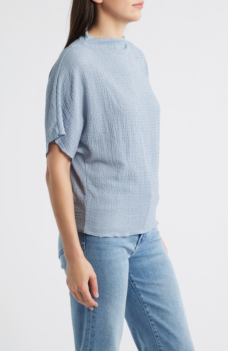 Vince Camuto Textured Mock Neck Top, Alternate, color, Sky