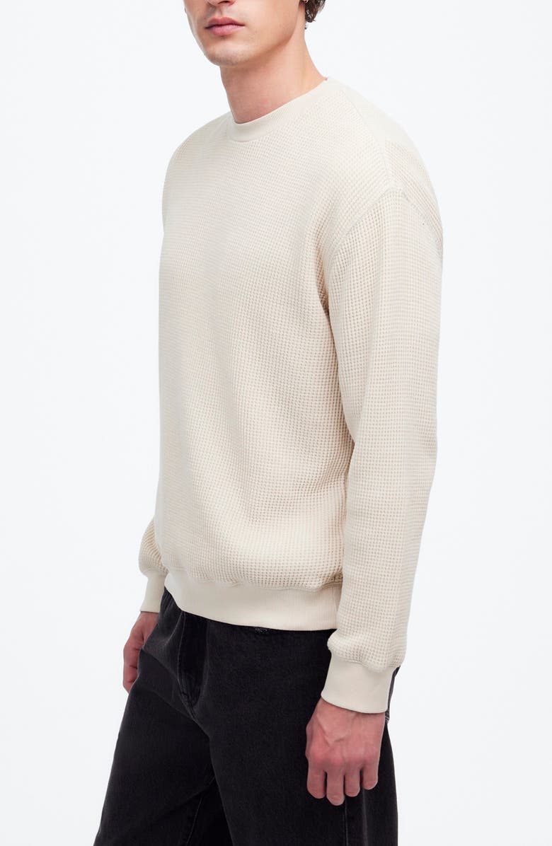 Madewell Cotton Thermal Sweatshirt, Alternate, color, Vintage Muslin