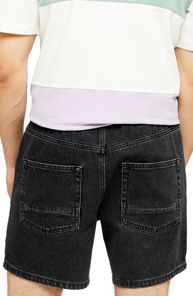 Topman Drawstring Denim Shorts, Alternate, color,