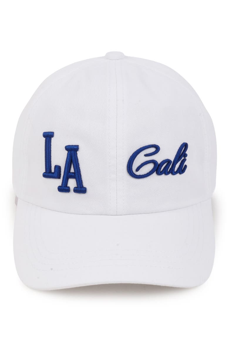 LA Cali Baseball Cap, Main, color, WHITE