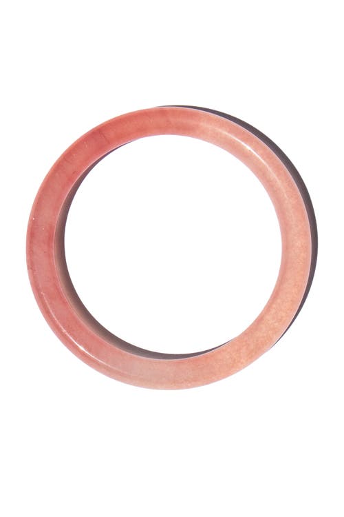 Seree Blush Skinny Pink Skinny Round Jade Stone Bangle In Pink