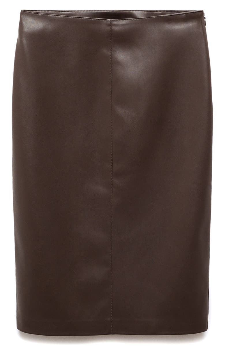 MANGO Faux Leather Pencil Skirt, Alternate, color, 