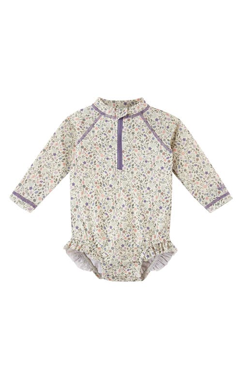 Uv Skinz Long Sleeve Ruffle Legged Swim Suit In Gray