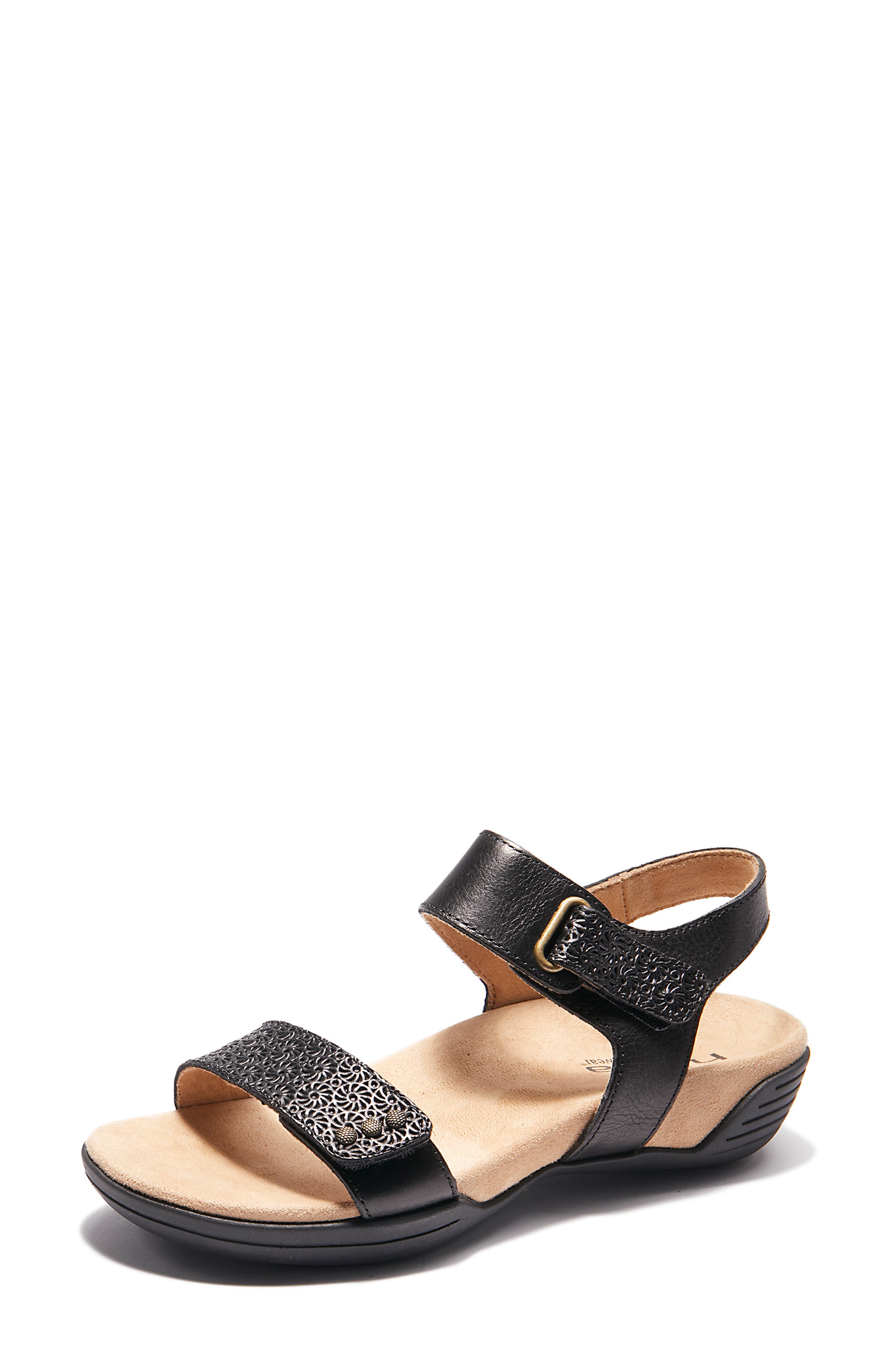 Hälsa Footwear Dominica Sandal, Alternate, color, Black Embossed