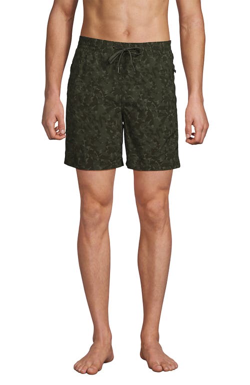 Lands' End 7 Inch Volley Hydroliner Swim Trunks In Green