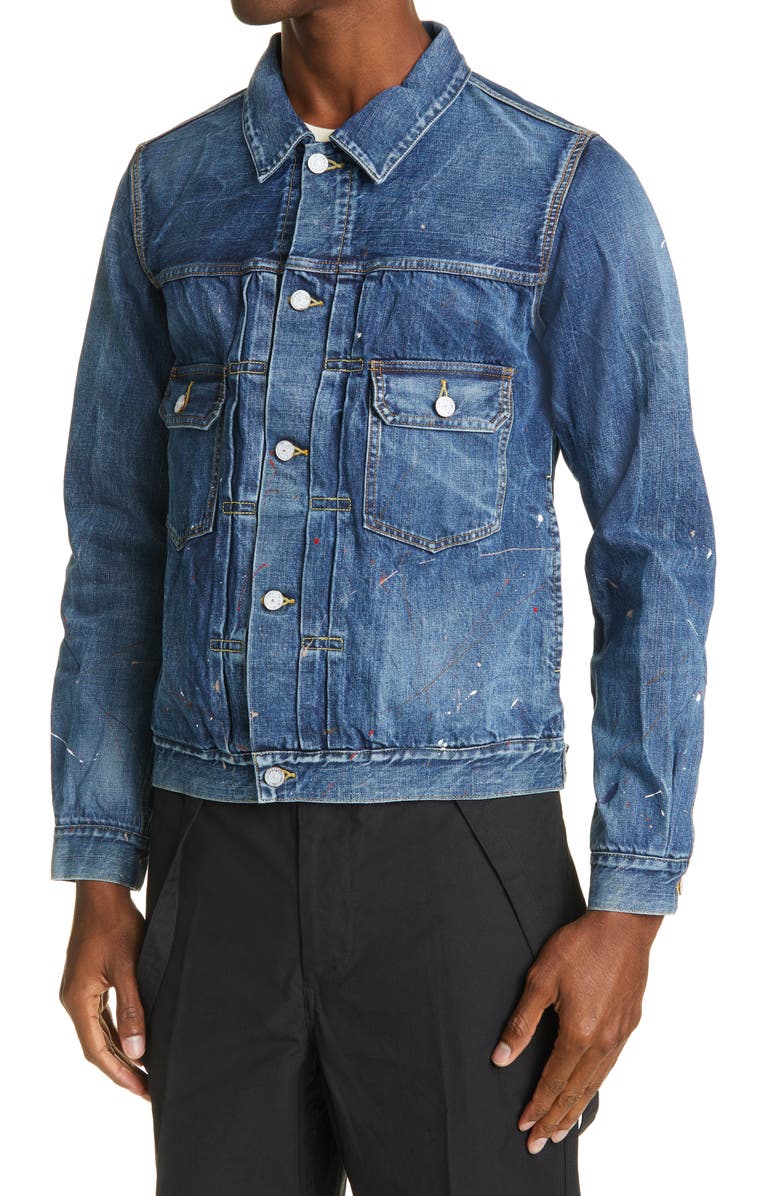 VISVIM SS 101 Dry Damaged 999 Denim Jacket, Alternate, color,