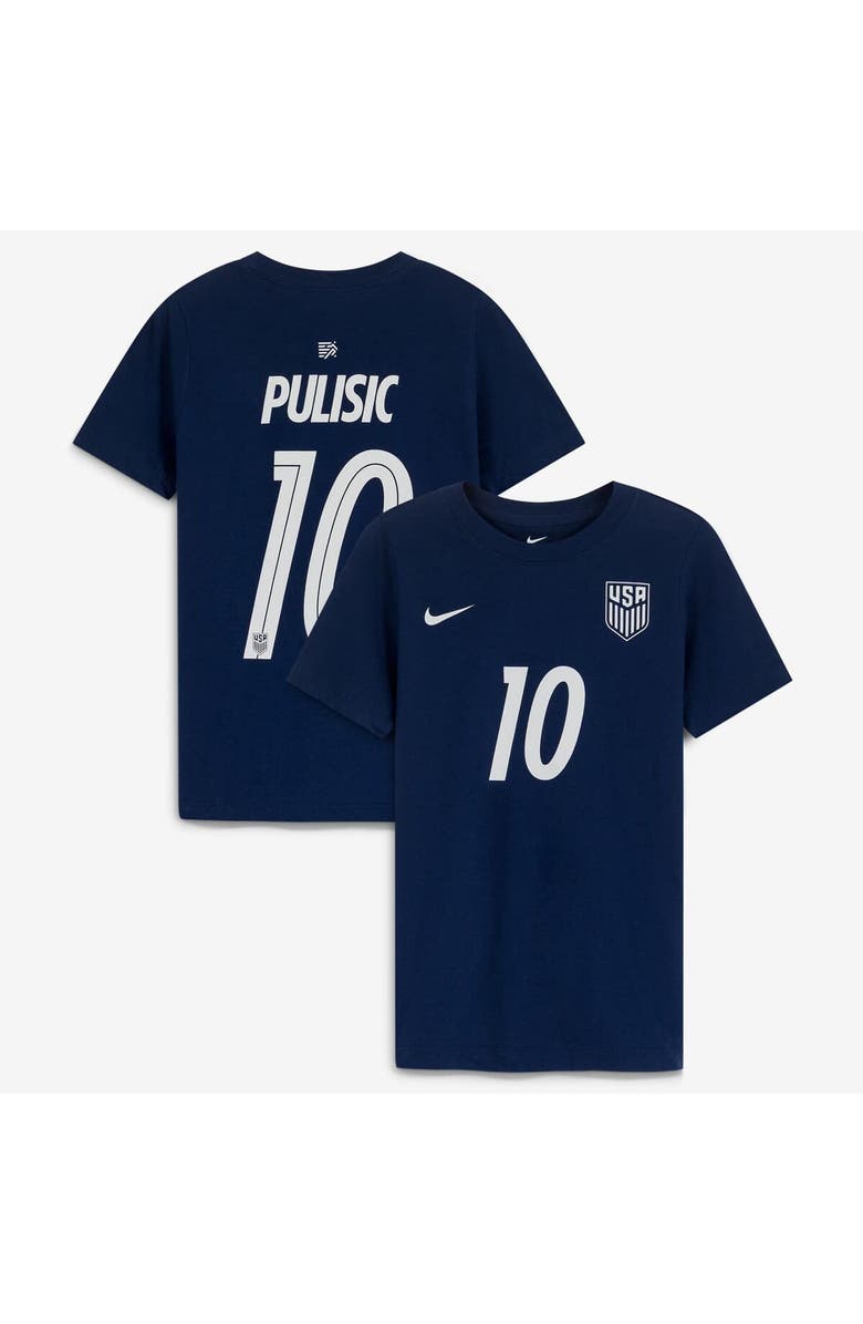 Nike Youth Nike Christian Pulisic Navy USMNT Away Player Name & Number T-Shirt, Main, color, Navy