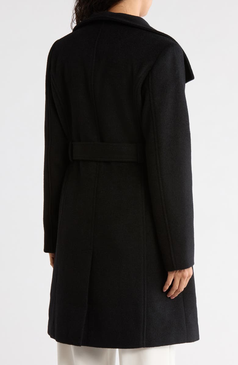 Bernardo Wool Blend Wrap Coat, Alternate, color, Black